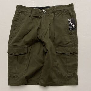 NWT Volcom VMighty 30 x 10" OD Green 100%‎ Cotton Twill Cargo Chino Shorts